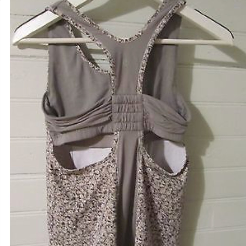 LULULEMON grey floral turbo tank Work once!